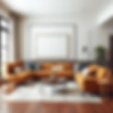 Stylish living room featuring a 26 x 19 frame as a focal point