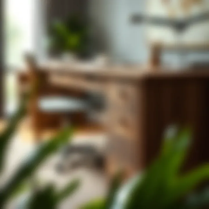 Diverse materials used in the construction of a modern desk