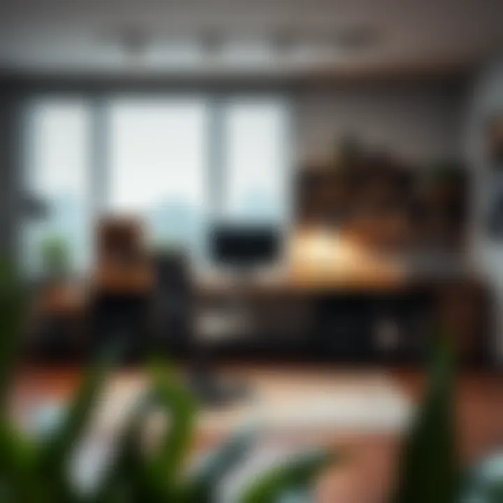 Organized workspace showcasing efficient storage solutions