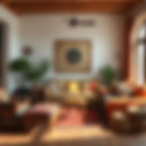 Vibrant Bohemian Textiles Eclectic Bohemian living room with colorful textiles