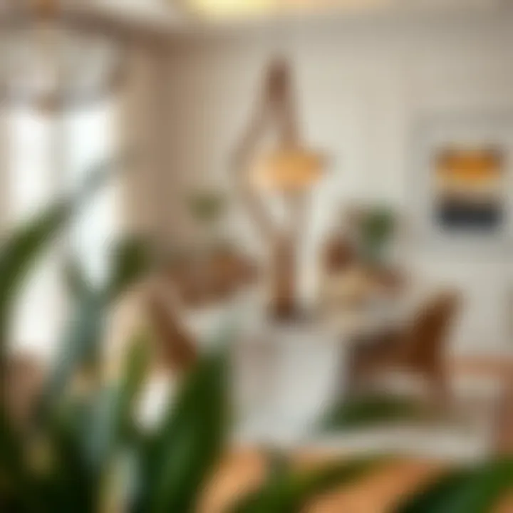 Elegant dining area featuring low-cost decorative pieces