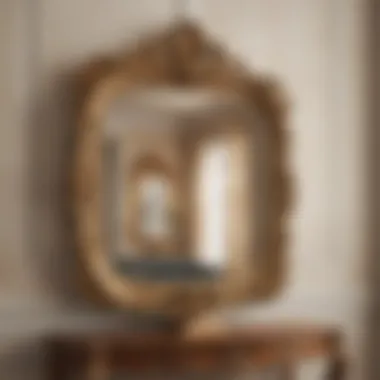 Antique gold wall mirror showcasing vintage decor