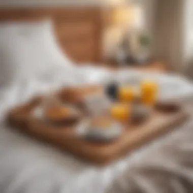 Stylish Wooden Tray for Breakfast in Bed Elegant wooden breakfast tray