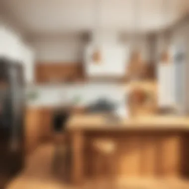 Stylish kitchen featuring butcher block laminate countertops