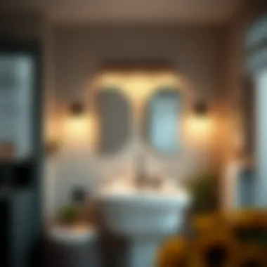 Chic bathroom lighting arrangement with wall-mounted lamps