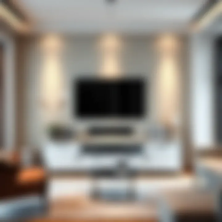 Stylish entertainment area with decorative elements and a sleek TV stand