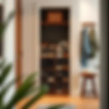 Aesthetic integration of clear pocket shoe organizer in a stylish entryway