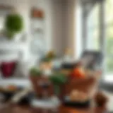 A beautifully arranged gift basket filled with gourmet treats and decorative items