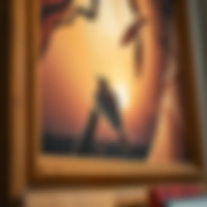 Intricate Details in Four-Piece Artwork Close-up of intricate details in a four-piece framed artwork