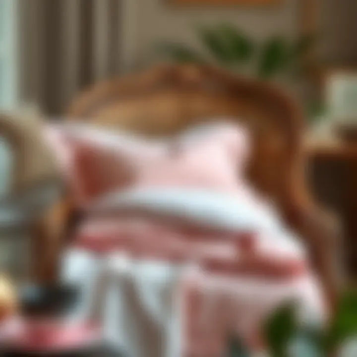 Stylishly arranged heart sheet sets folded on a decorative chair