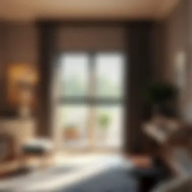 Trendy sliding glass door blinds in a stylish interior