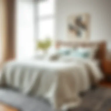 Luxurious Bedspread in Modern Aesthetics Luxurious bedspread in a modern bedroom setting