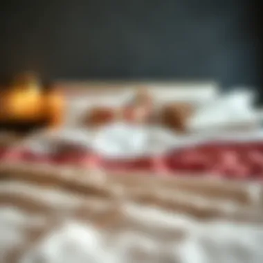 Diverse Materials for Elegant Bedspreads Selection of materials for bedspreads displayed elegantly