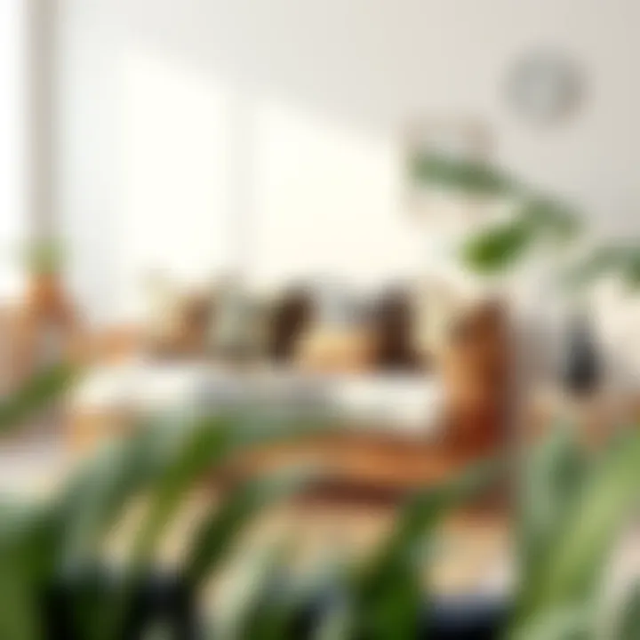 Futon frame paired with decorative cushions and accessories