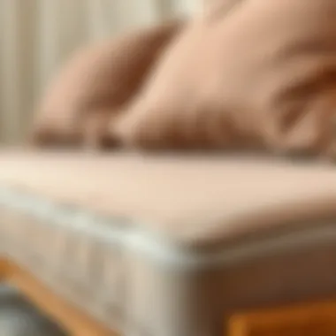 Close-up of futon frame materials and textures