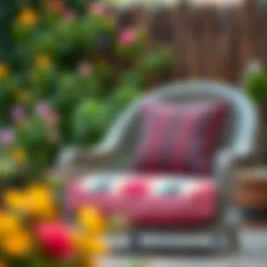 A well-maintained patio chair with vibrant cushion