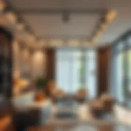 Showcase of various track lighting styles in a contemporary setting