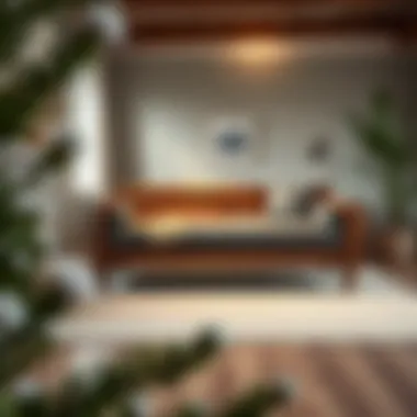 Finished wood daybed with aesthetic appeal in a cozy living space