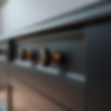 Close-up of drawer handles and finish on a chest of drawers