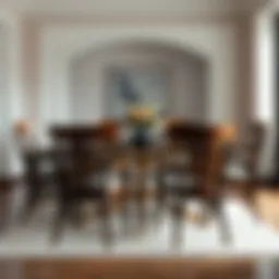 Elegant wooden dining chairs arranged around a modern table