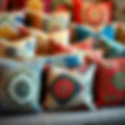 A collection of unique decorative pillows showcasing various designs and patterns.