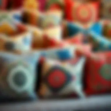 A collection of unique decorative pillows showcasing various designs and patterns.