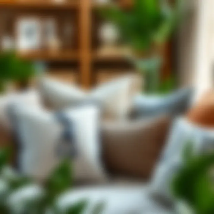 Eco-friendly decorative pillows made from sustainable materials displayed in a chic setting.