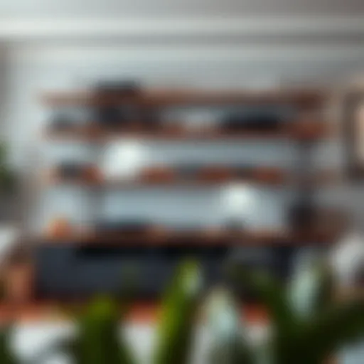 Elegant gaming shelf design showcasing multiple consoles