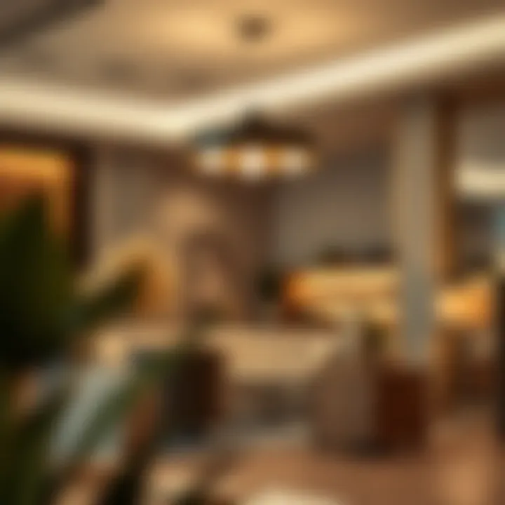 Elegant installation of wireless lighting in a commercial interior