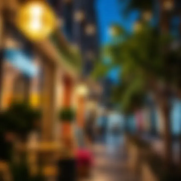 Aesthetic appeal of outdoor shop lighting enhancing customer experience