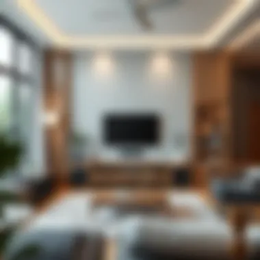 Minimalist Integration into Living Spaces Minimalist entertainment center integrated into a living room