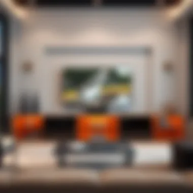 Sleek Modern Design for TV Setup Modern entertainment center showcasing a 50-inch television