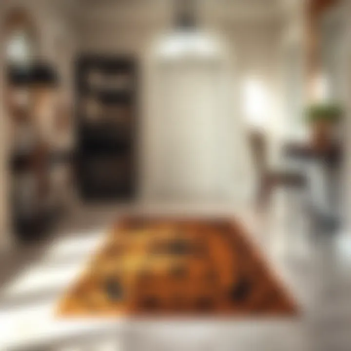 Elegant entryway featuring a decorative mat