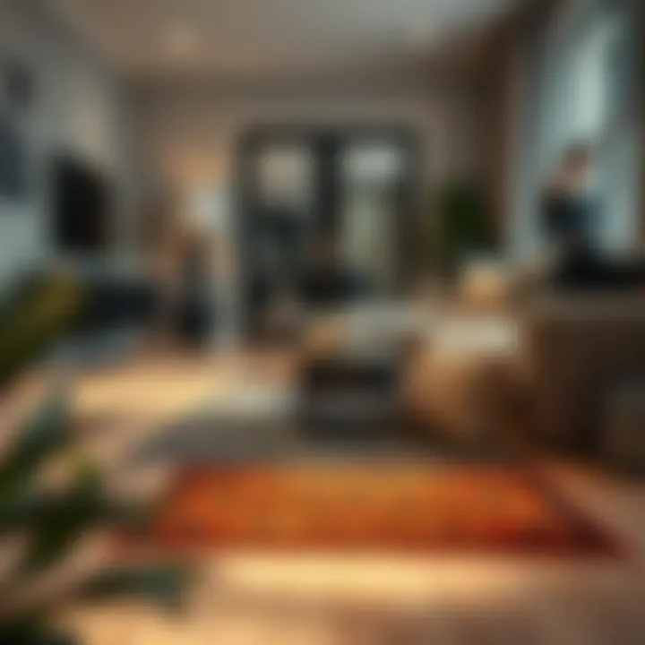 Stylish entry mat in a modern home setting