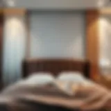 Luxurious brown leather headboard in a modern bedroom setting