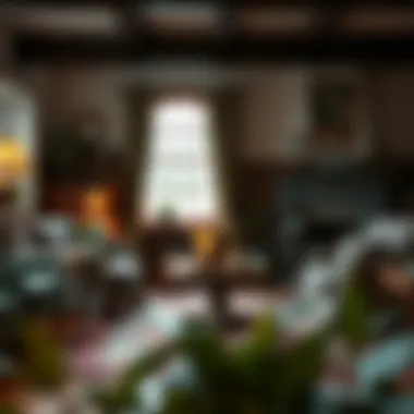 Cozy living room featuring chairs with plaid slipcovers