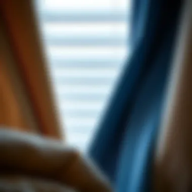 Close-up of various materials used for blinds