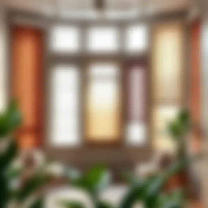 Different types of blinds displayed in a stylish arrangement