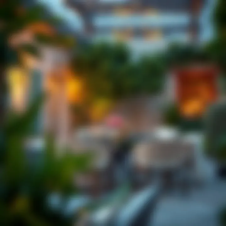 Elegant outdoor dining area with affordable chairs and table