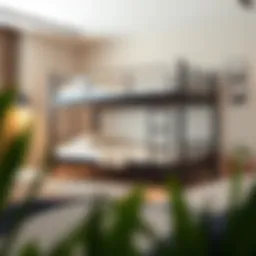 Stylish triple bunk bed design in a modern bedroom