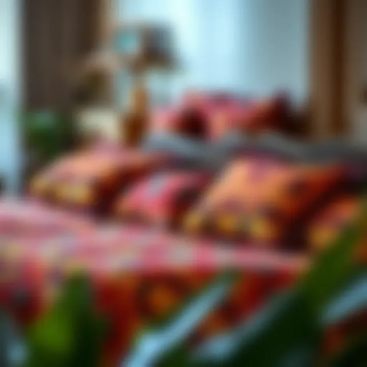 Colorful arrangement of African print sheet sets displayed elegantly