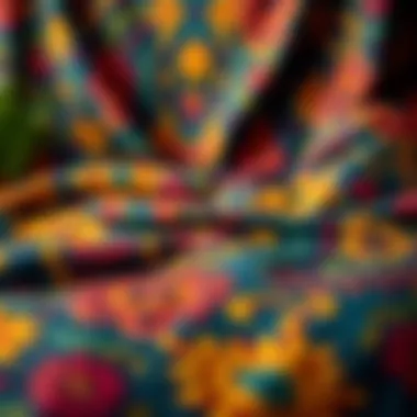 Vibrant African print fabric showcasing intricate patterns and colors