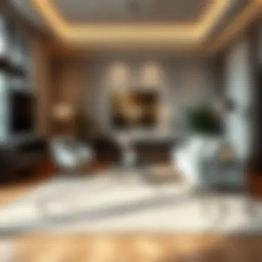 Elegant area rug enhancing living room aesthetics