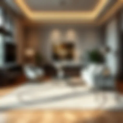 Elegant area rug enhancing living room aesthetics