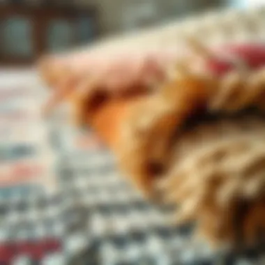 Close-up of various rug materials and textures