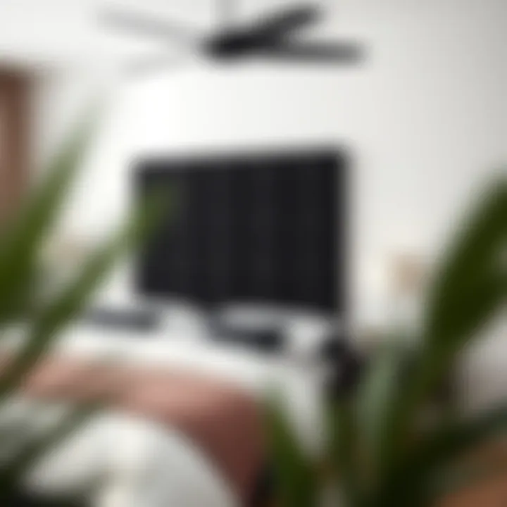 Elegant black floating headboard showcasing modern decor