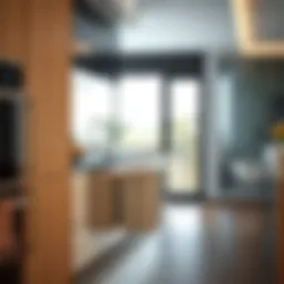 Sleek cabinet trash can slider design integrated into modern kitchen cabinetry