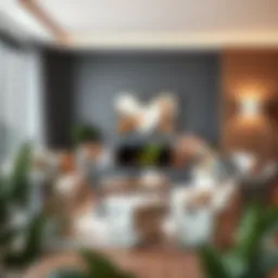 Stylish canvas storage bins in a modern living room setup