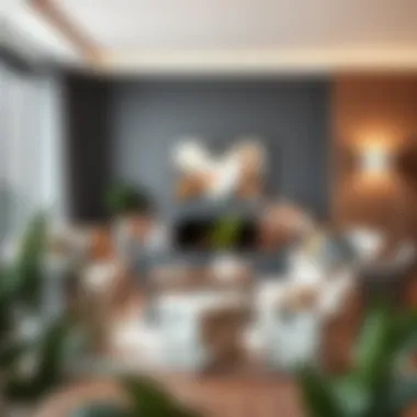 Stylish canvas storage bins in a modern living room setup