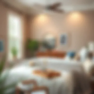 Cozy bedroom styled with modern decor and furniture